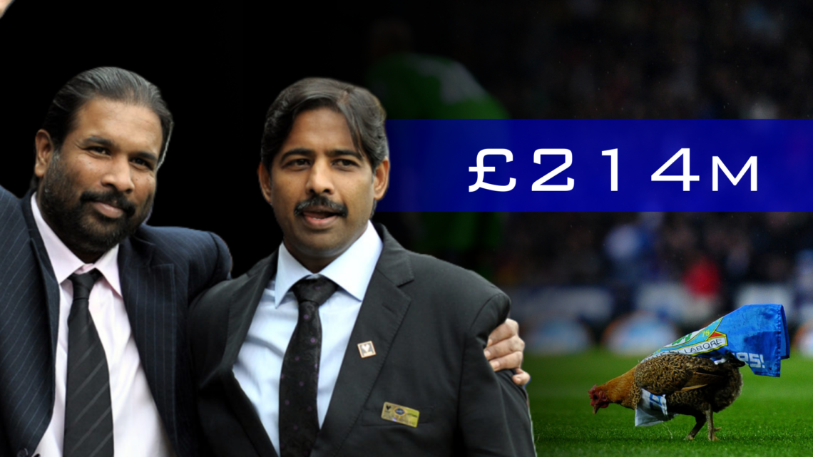 Composite image of Venkys and Blackburn Rovers chicken with '£214m' number