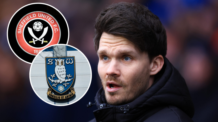 Danny Rohl, Manager of Sheffield Wednesday, looks on prior to the Sky Bet Championship match between Sheffield Wednesday FC and Luton Town. Insets,...