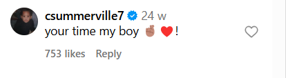 Crysencio Summerville comments on Wilfried Gnonto Instagram post.