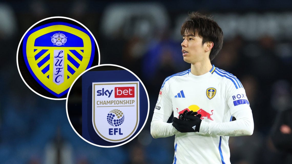 Ao Tanaka of Leeds United acknowledges the fans after the Sky Bet Championship match between Leeds United FC and Millwall FC at Elland Road on Marc...