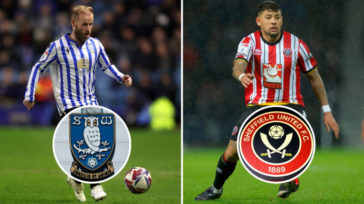 Split image of Barry Bannan of Sheffield Wednesday passes the ball during the Sky Bet Championship match between Sheffield Wednesday FC and Sunderl...