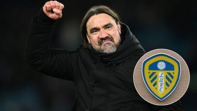 Leeds manager Daniel Farke celebrates with the Leeds fans at the end of the Sky Bet Championship match between Leeds United FC and Sunderland AFC a...