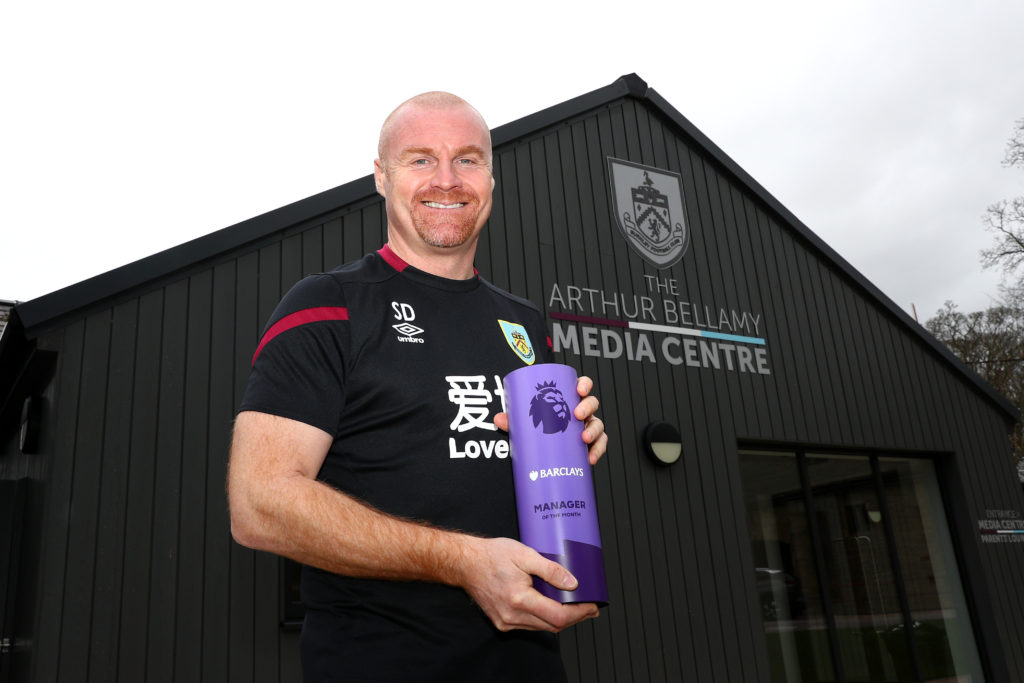 Sean Dyche is Presented with the Premier League Manager of the Month for February