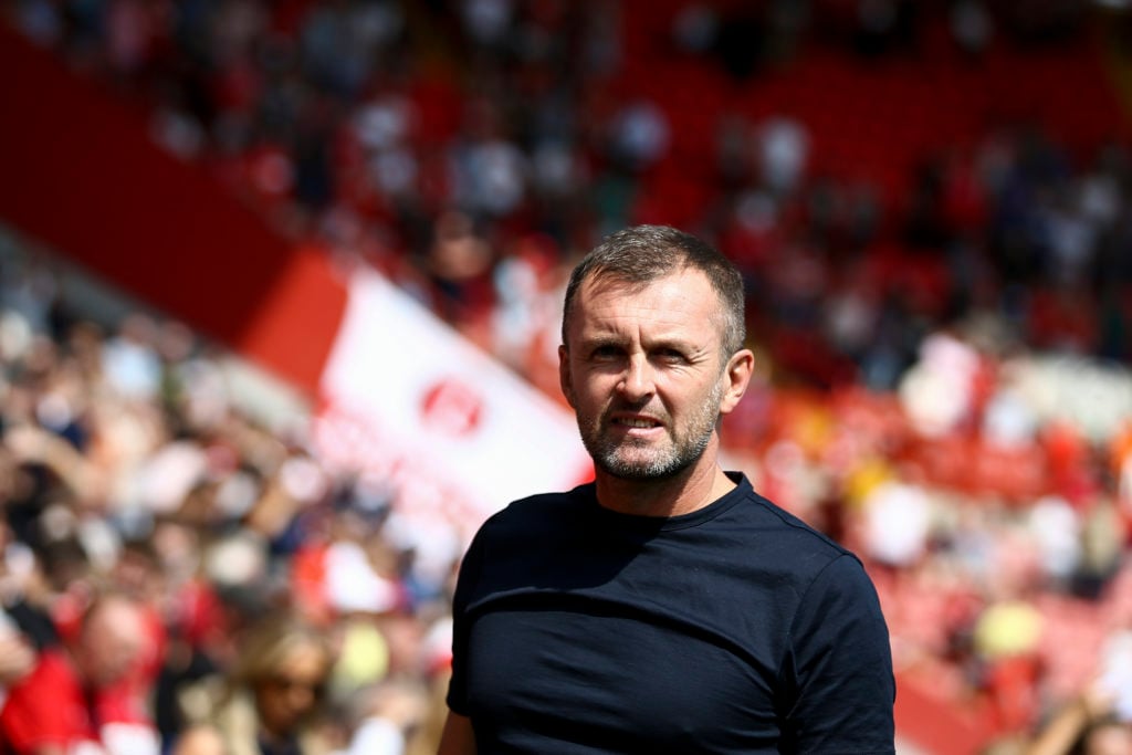 Nathan Jones watches on during Charlton Athletic vs Leyton Orient