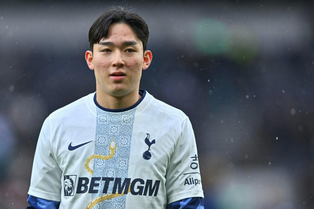 Yang Min-hyeok warms up before Tottenham Hotspur FC v Leicester City FC - Premier League