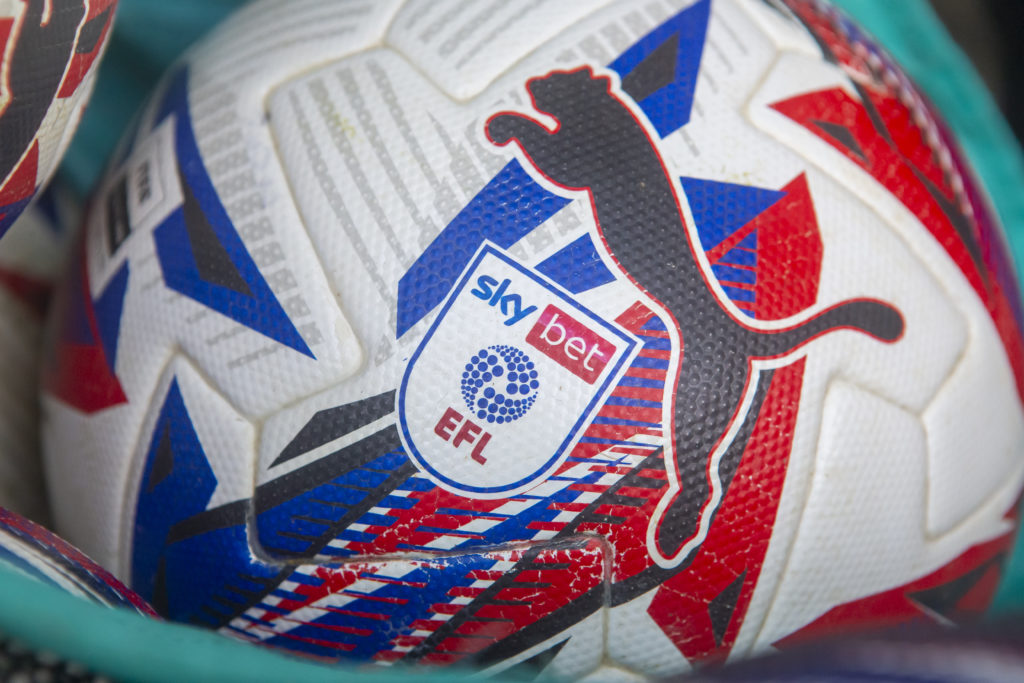 Close-up shot of an EFL football from Norwich City v Sheffield Wednesday - Sky Bet Championship