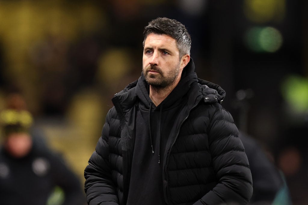 Alan Sheehan, Manager of Swansea City, looks on during the Sky Bet Championship match between Watford FC and Swansea City AFC