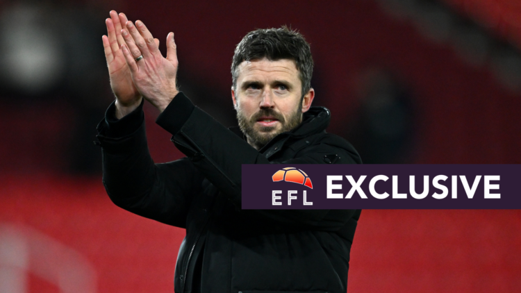 Middlesbrough manager Michael Carrick. Overlaid, exclusive branding.