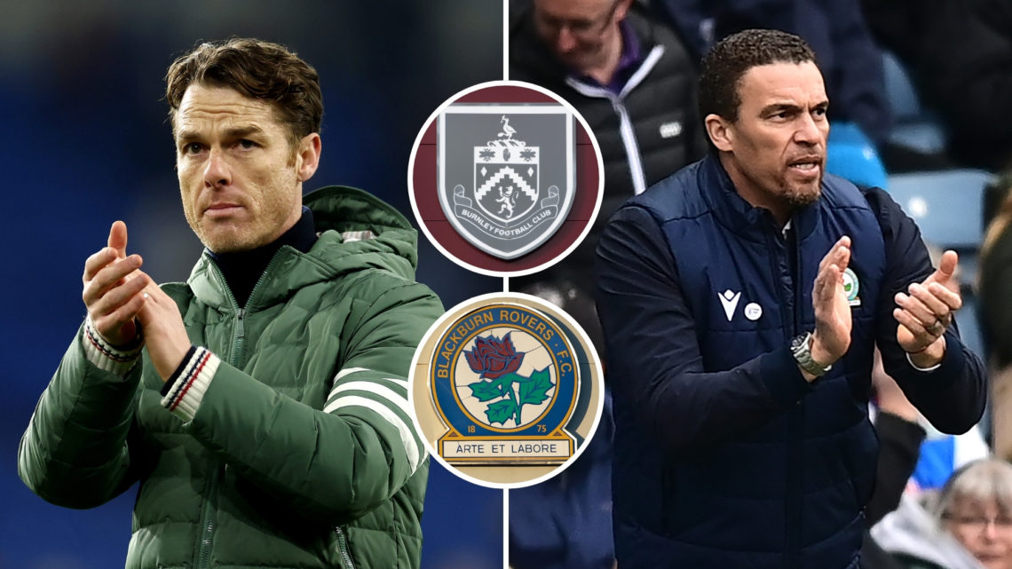 Split image of Scott Parker, Manager of Burnley, acknowledges the fans after the Sky Bet Championship match between Cardiff City FC and Burnley FC ...