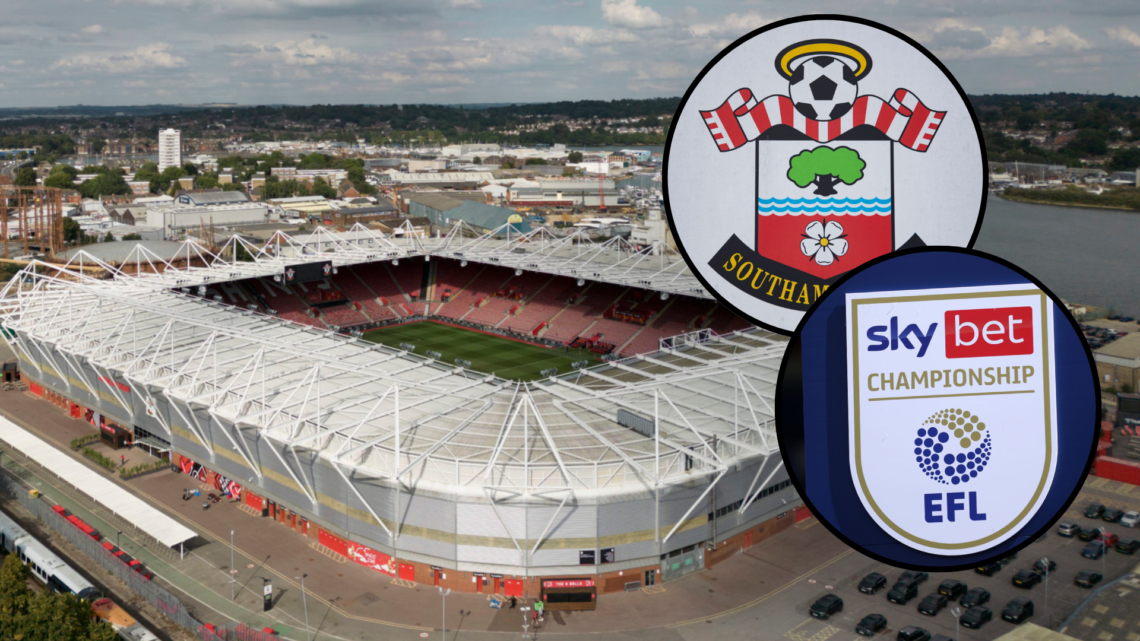 An aerial view of the Friends Provident St. Mary's Stadium prior to the Premier League match between Southampton FC and Chelsea. Insets, Southampto...