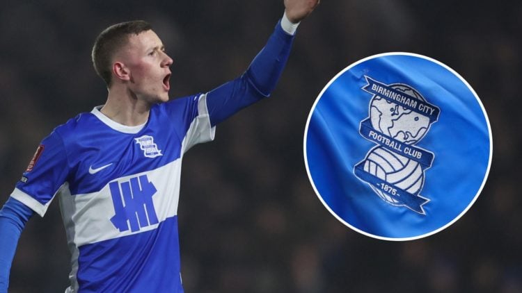 Jay Stansfield of Birmingham City during the Emirates FA Cup Fourth Round match between Birmingham City and Newcastle United. Inset, the Birmingham...
