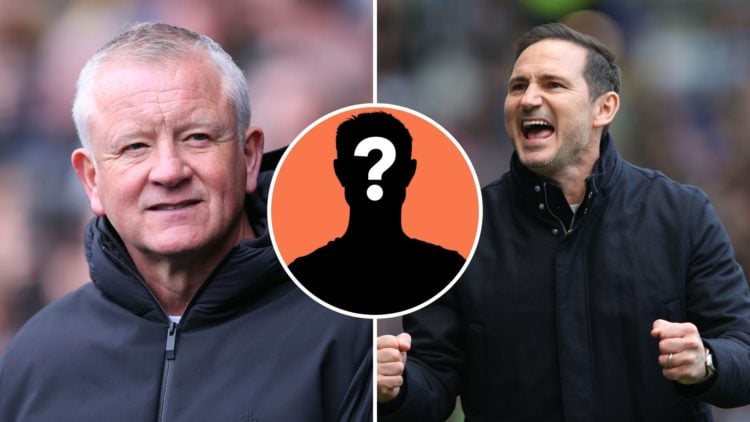 Split image of Chris Wilder, manager of Sheffield United before the Sky Bet Championship, Coventry City manager Frank Lampard celebrates the second...