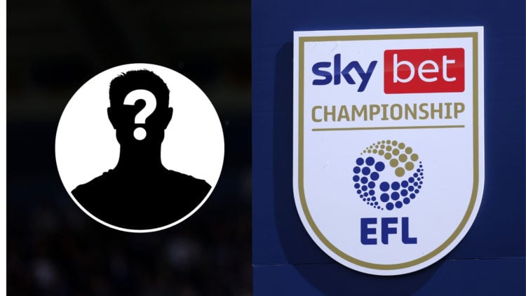 EFL Championship logo with an inset featuring a silhouette of a mystery player.
