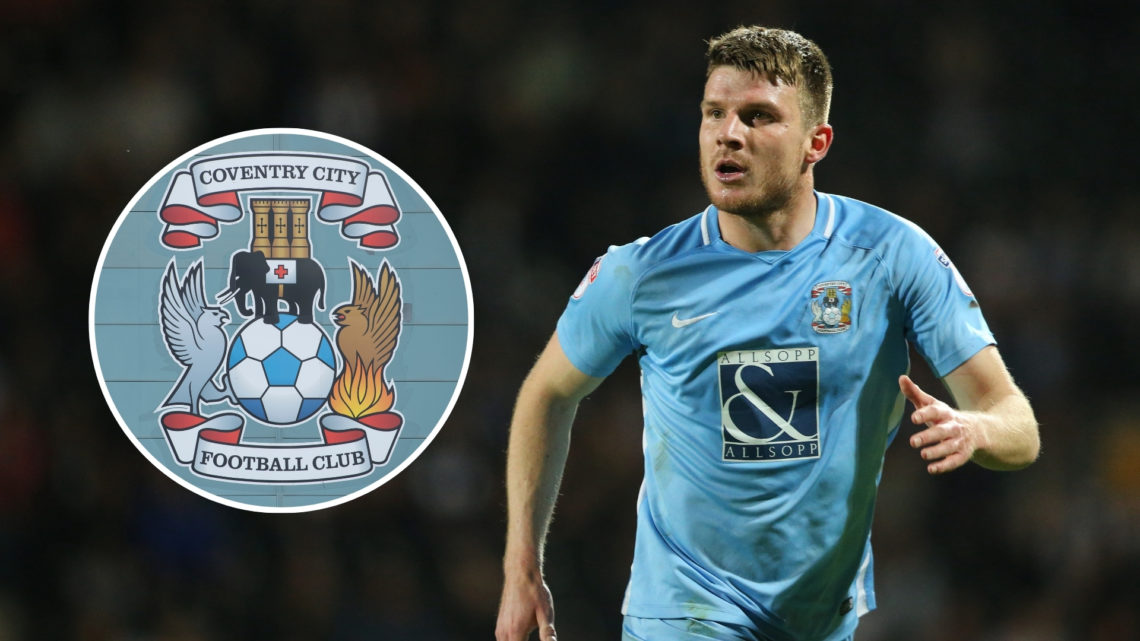 Chris Stokes of Coventry City during the Sky Bet League Two Play-Off Semi-Final second leg against Notts County at Meadow Lane on May 18, 2018, wit...