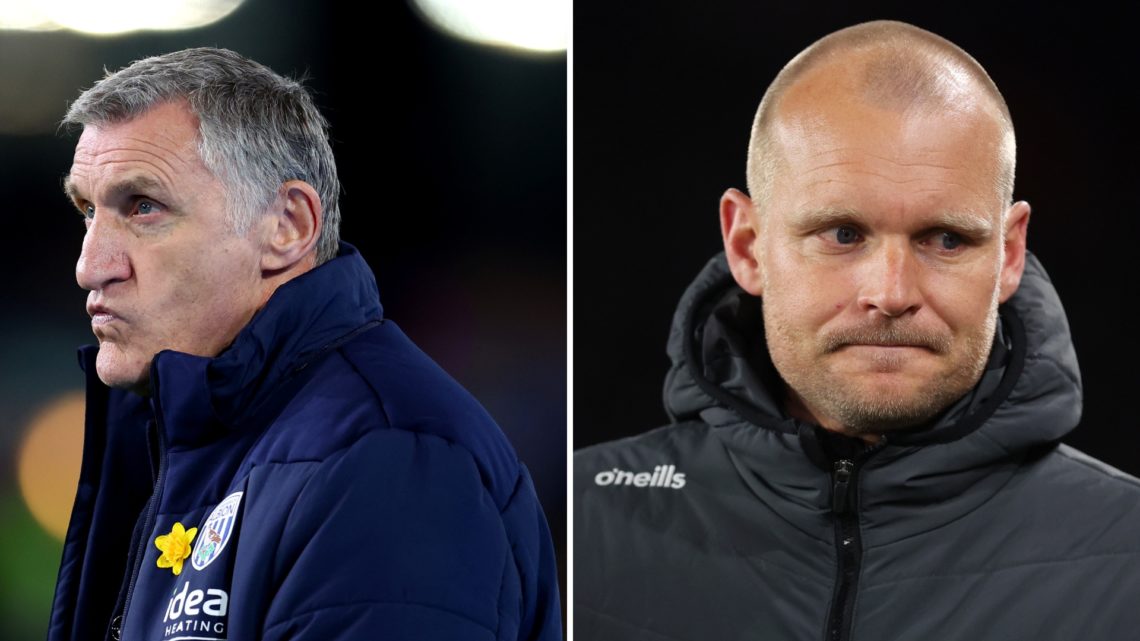 Split image of Tony Mowbray (left) and Liam Manning (right).