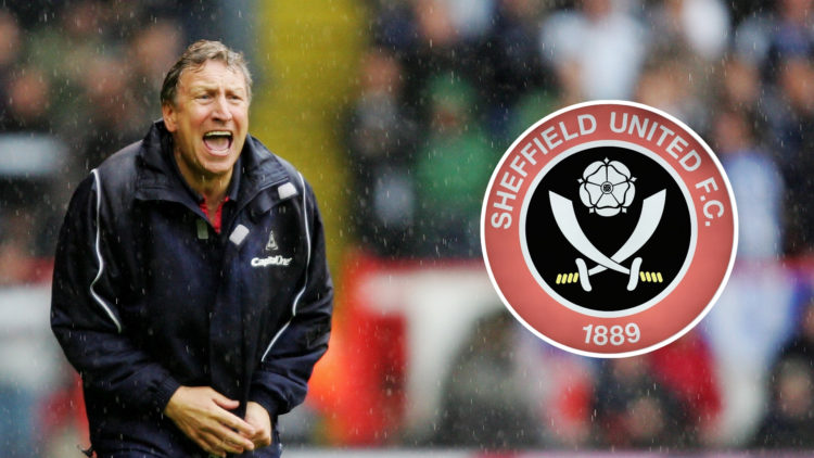 Neil Warnock, Manager of Sheffield United, shouts instructions during the Barclays Premiership match between Sheffield United and Wigan Athletic at...