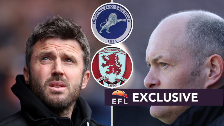 Split image, (L) Michael Carrick, Head Coach of Middlesbrough, looks on prior to the Sky Bet Championship match between Sheffield Wednesday (R) Ale...