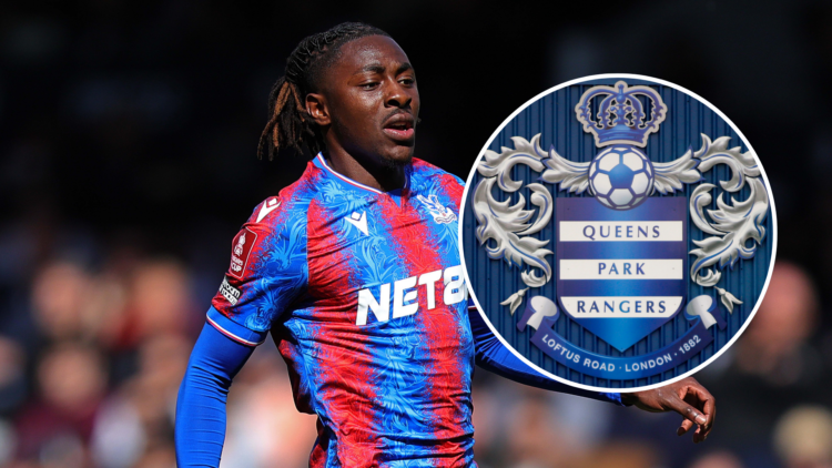 Crystal Palace star Eberechi Eze. Inset, QPR badge.
