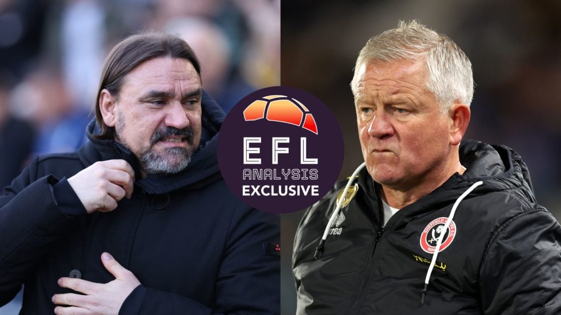 Daniel Farke, Manager of Leeds United, looks on prior to the Sky Bet Championship match between Portsmouth FC and Leeds United FC. Chris Wilder, Ma...
