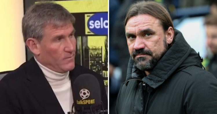Simon Jordan during talkSPORT show. Daniel Farke during the FA Cup Third Round match between Preston North End and Norwich City at Deepdale.
