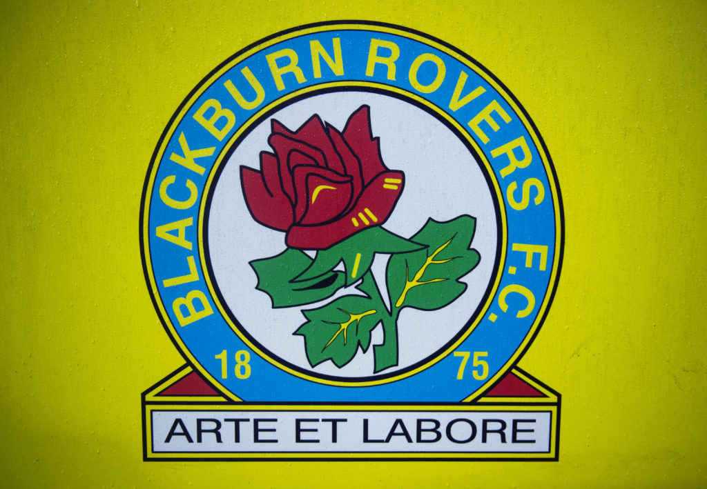 Blackburn Rovers coat of arms at Ewood Park before the Sky Bet Championship match between Blackburn Rovers and Middlesbrough