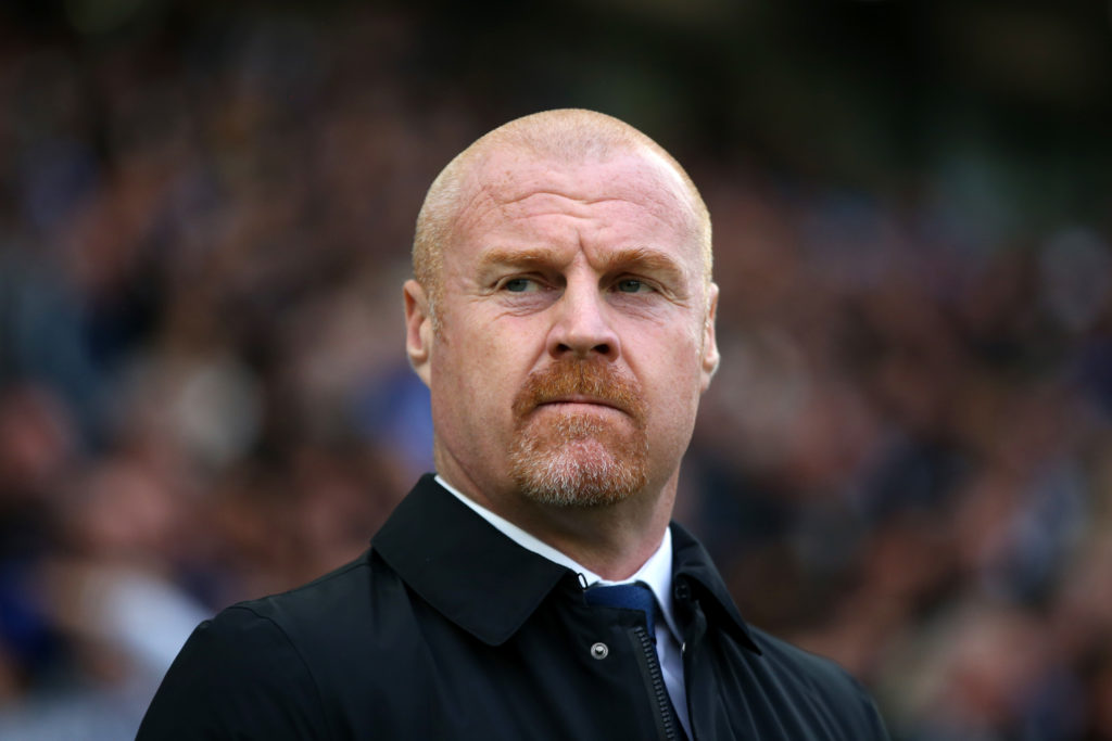 Sean Dyche watches on during Everton's Premier League game against Brighton
