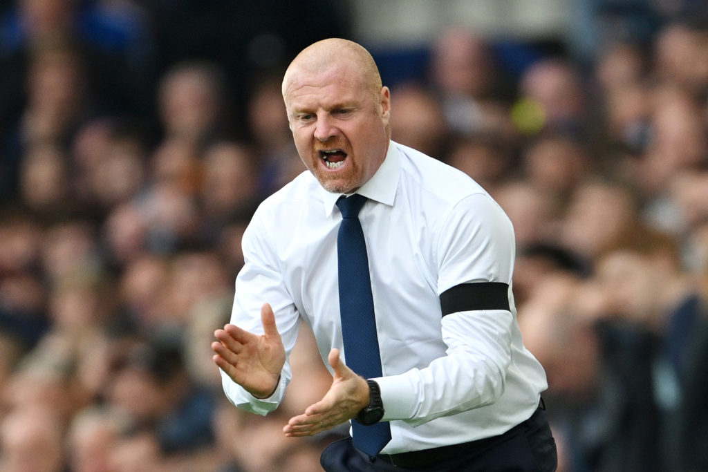 Sean Dyche encourages his Everton side during a Premier League fixture