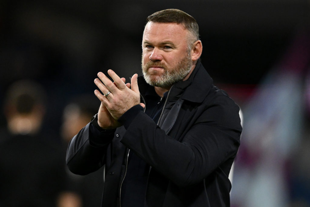 Plymouth manager Wayne Rooney applauds fans after losing the Sky Bet Championship match between Burnley FC and Plymouth Argyle