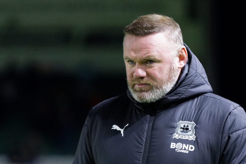 Wayne Rooney during Plymouth Argyle FC v Swansea City AFC