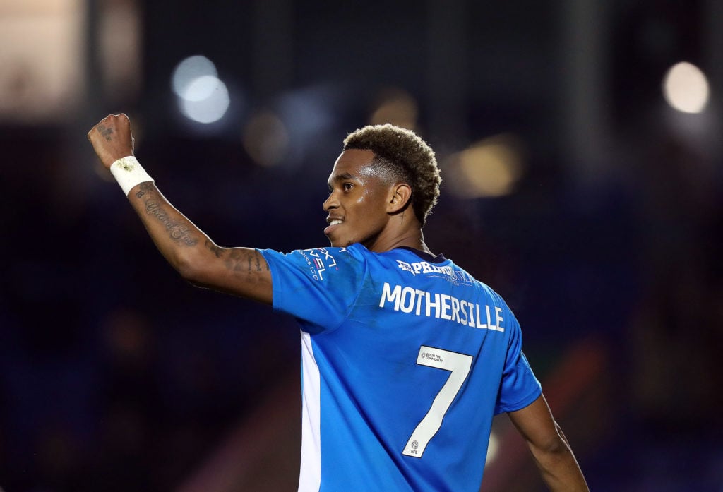 Malik Mothersille of Peterborough United celebrates scoring his second goal during the Vertu Trophy Round of 16 match between Peterborough United and Walsall