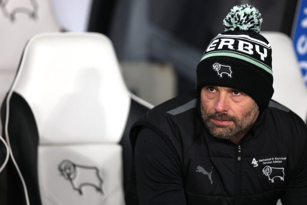 The head coach of Derby County FC Paul Warne during the Sky Bet Championship match between Derby County FC and Sunderland AFC