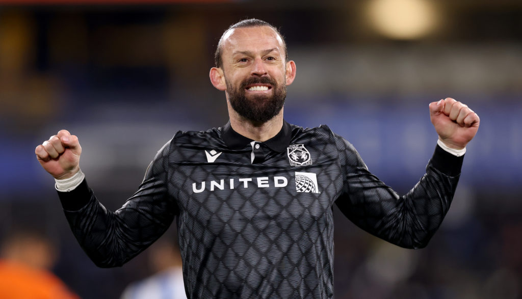 Steven Fletcher of Wrexham AFC during the Sky Bet League One match between Huddersfield Town AFC and Wrexham AFC