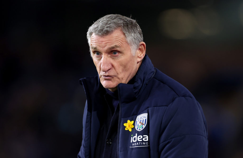 Tony Mowbray, Manager of West Bromwich Albion, looks on during the Sky Bet Championship match between Burnley and West Brom.