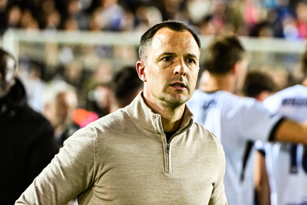 Manager Chris Davies of Birmingham City stands after the final whistle during the Sky Bet League 1 match between Peterborough and Birmingham City