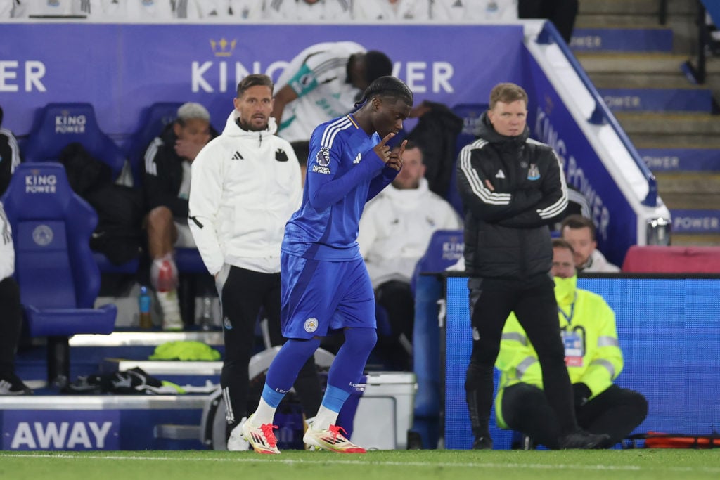 Jeremy Monga is brought on as a sub for Leicester City against Newcastle United