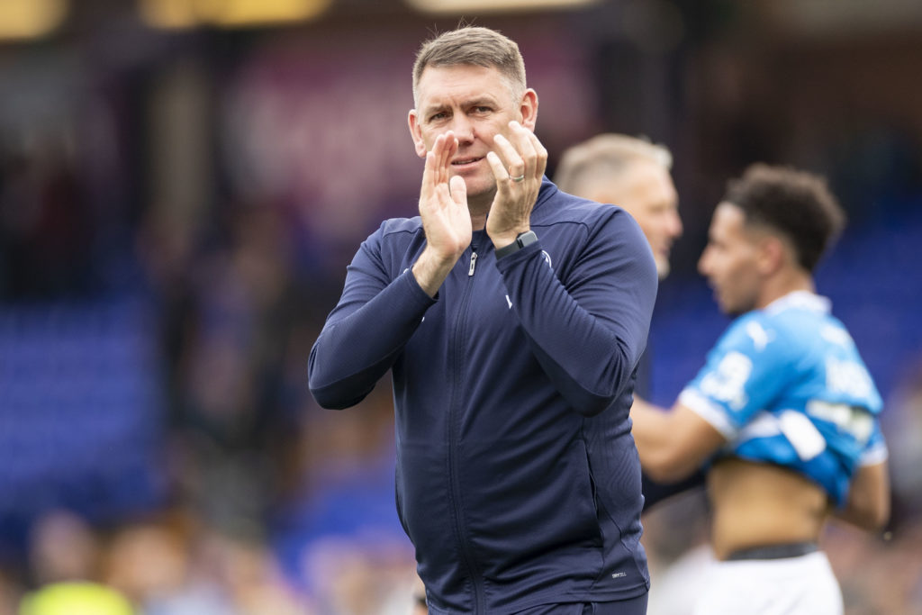 Dave Challinor applauds the crowd during Stockport County v Rotherham United - Sky Bet League 1