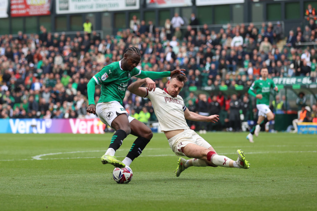 Mustapha Bundu scores during Plymouth Argyle FC v Sheffield United FC - Sky Bet Championship