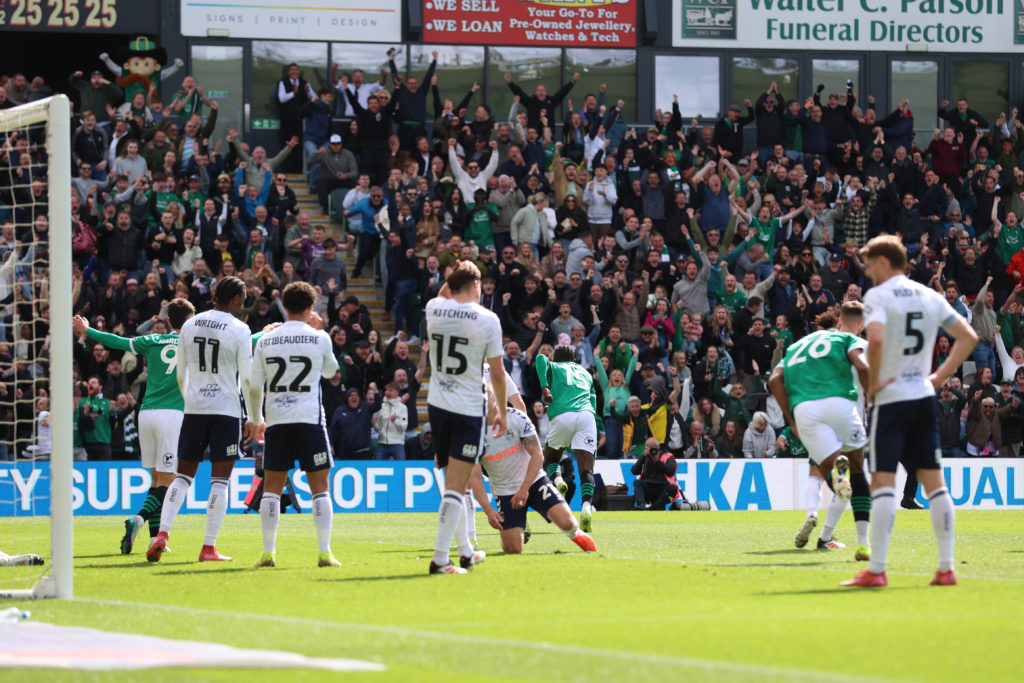 Mustupha Bundu scores in Plymouth Argyle FC v Coventry City FC - Sky Bet Championship