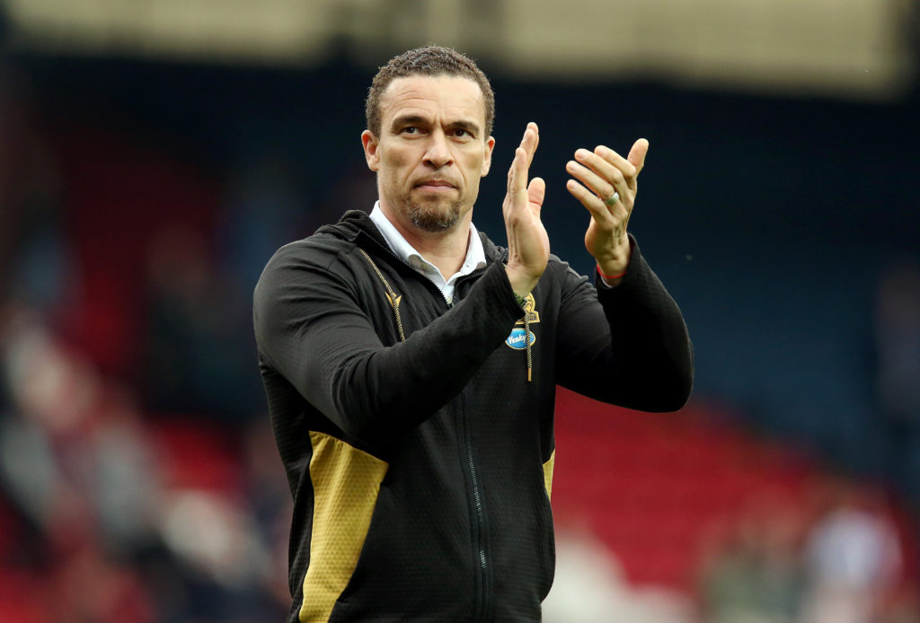 Blackburn Rovers manager Valerien Ismael applauds the fans at the final whistle during the Sky Bet Championship match between Blackburn Rovers FC and Watford FC