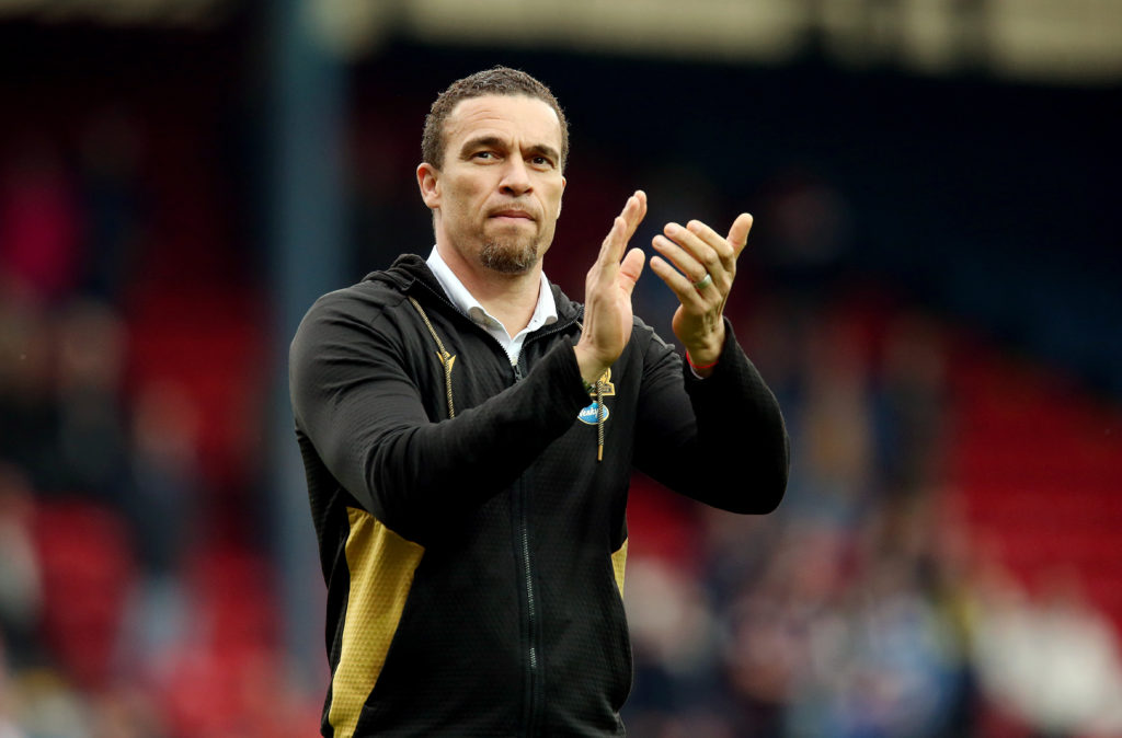 Blackburn Rovers manager Valerien Ismael applauds the fans at the final whistle during the Sky Bet Championship match between Blackburn Rovers FC and Watford FC