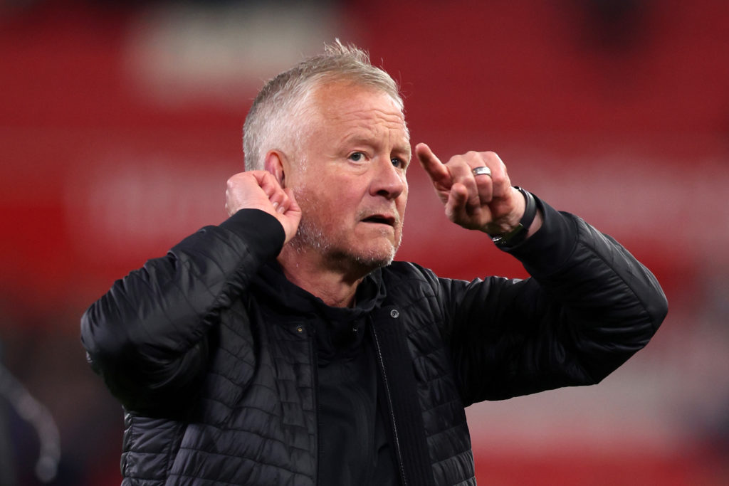 Chris Wilder gestures towards Sheffield United FC fans