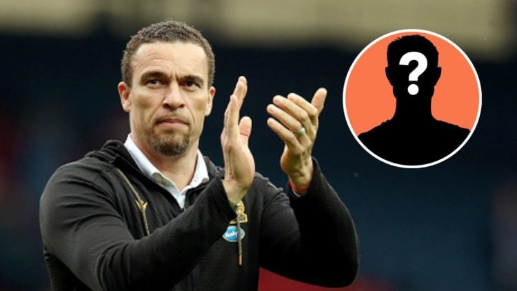 Main: Blackburn Rovers manager Valerien Ismael applauds the Blackburn fans. Inset: mystery player.