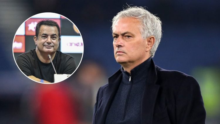 Jose Mourinho, Head Coach of AS Roma, looks on during the warm up prior to the Coppa Italia match between SS Lazio and AS Roma. Inset: Hull City's ...