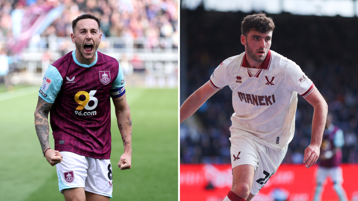 Split image of Burnley's Josh Brownhill (L) and Sheffield United's Tom Cannon (R)