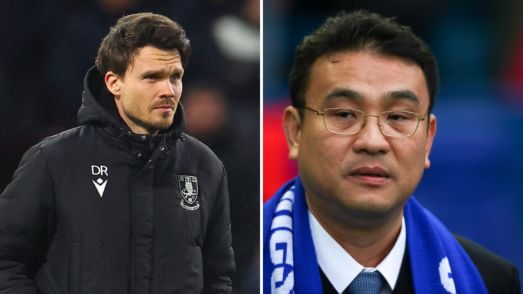 Split image, (L) Danny Rohl, Manager of Sheffield Wednesday, walks out prior to the Sky Bet Championship match between Burnley FC and Sheffield Wed...