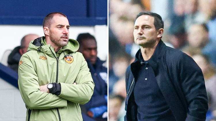 Split image of Hull City manager Ruben Selles and Coventry City manager Frank Lampard.