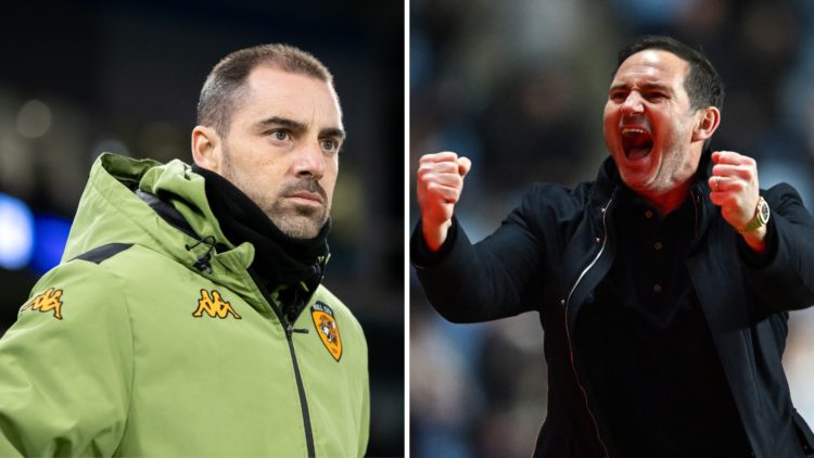 Ruben Selles on the touchline during the Sky Bet Championship match between Cardiff City and Hull City. Frank Lampard, Manager of Coventry City, ce...