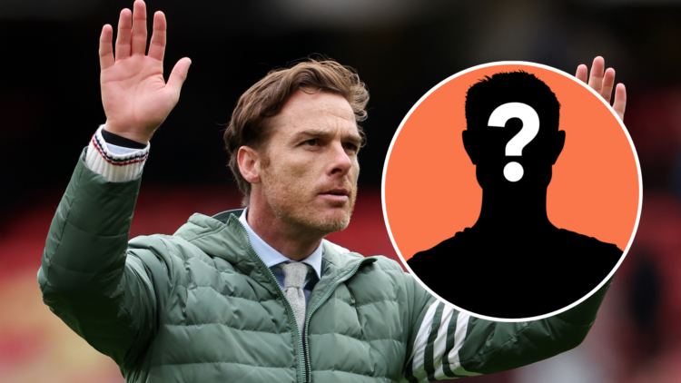 Burnley manager Scott Parker. Inset, mystery player graphic.