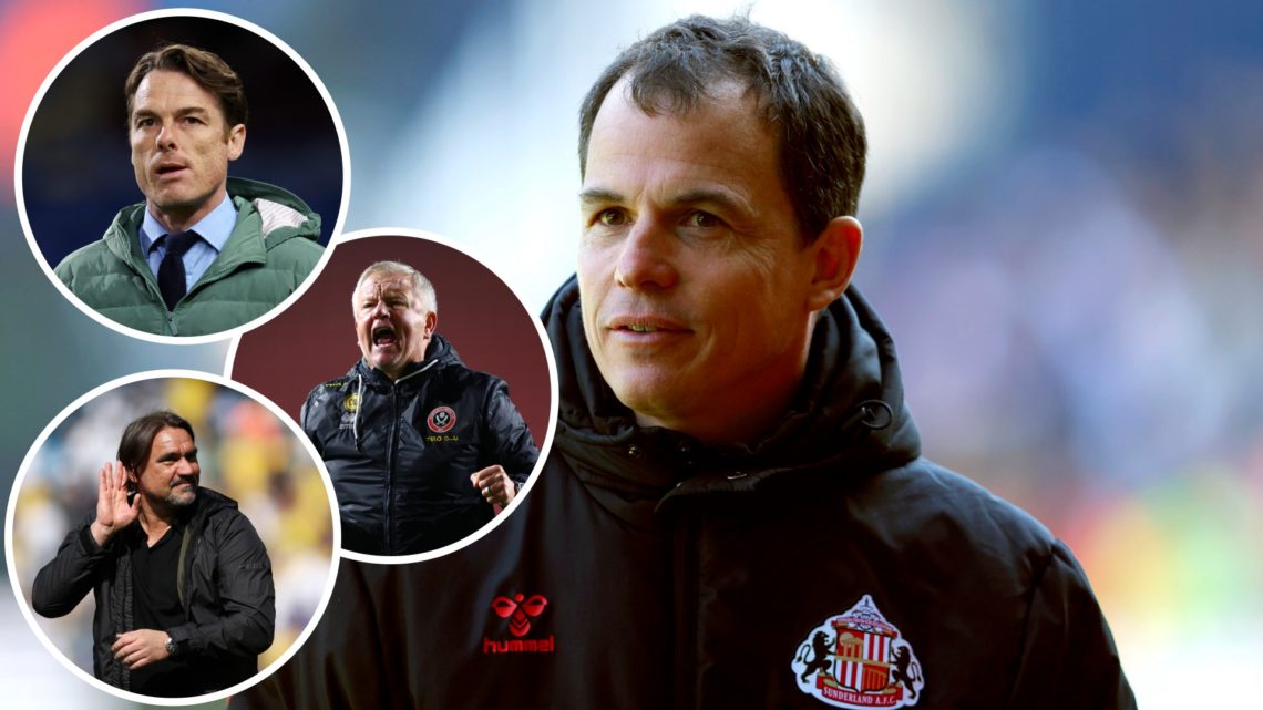 Regis Le Bris with fellow Manager of the Season nominees; Scott Parker, Chris Wilder and Daniel Farke