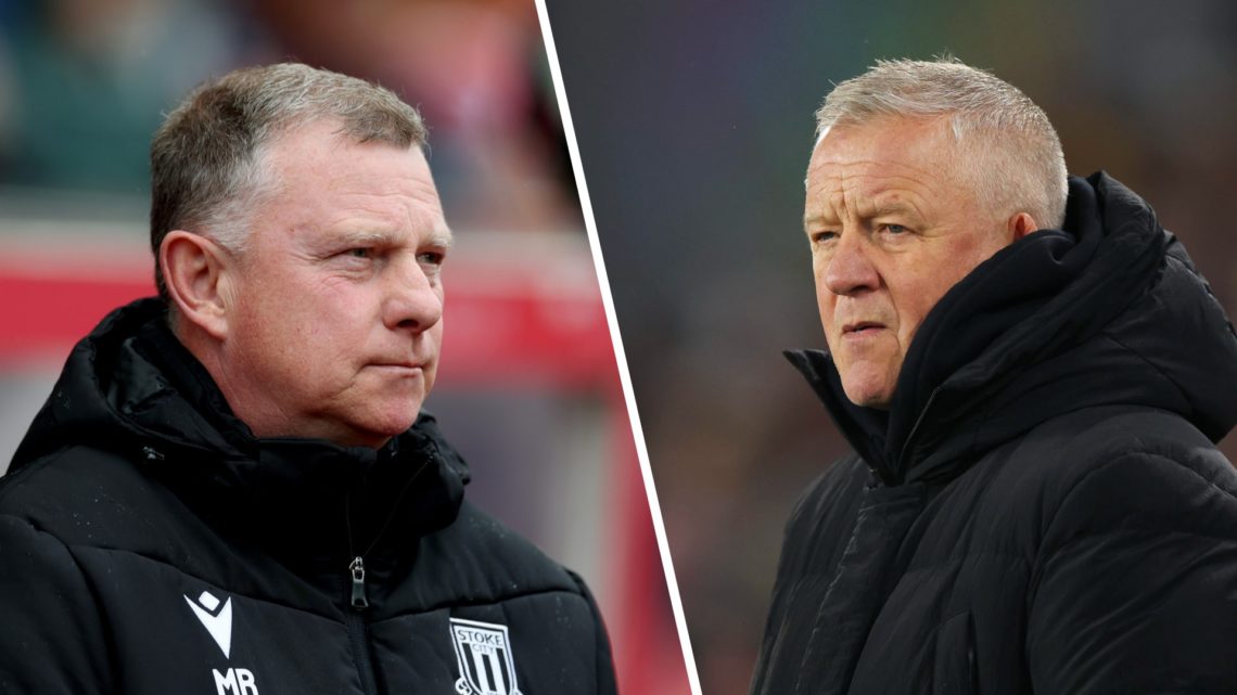 Split image of Stoke City manager Mark Robins (L) and Sheffield United manager Chris Wilder (R)